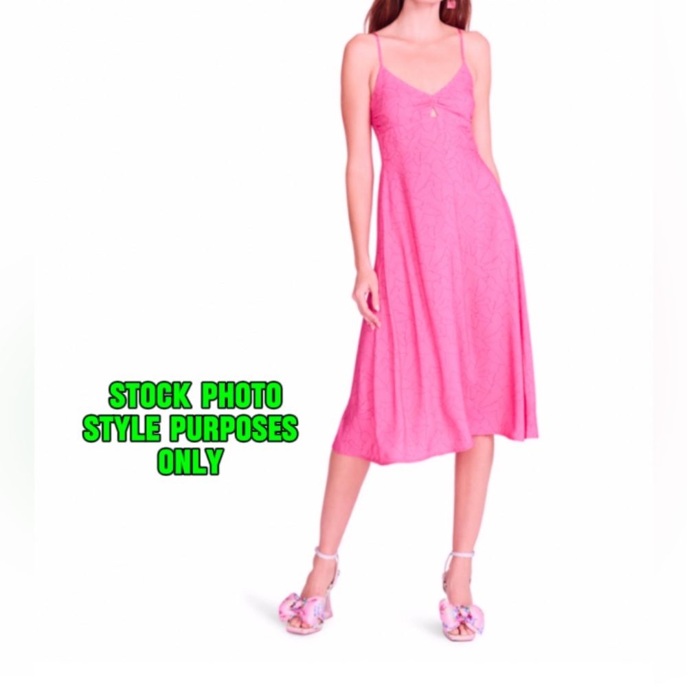 Betsey Johnson Pink Spaghetti-Strap Midi Dress